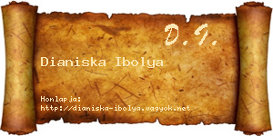 Dianiska Ibolya névjegykártya