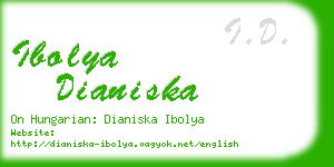 ibolya dianiska business card